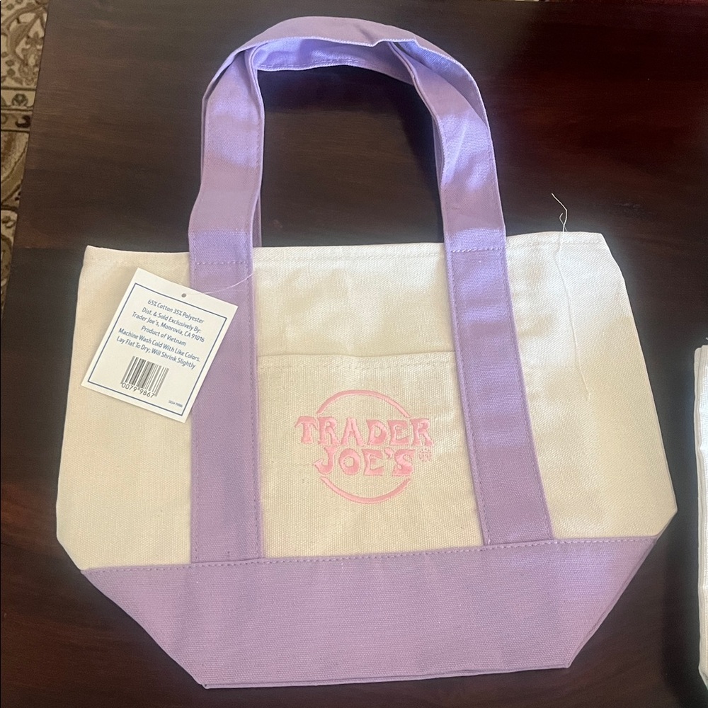 Trader Joe's Canvas Pastel Limited Tote Bags Set - Picture 4 of 9